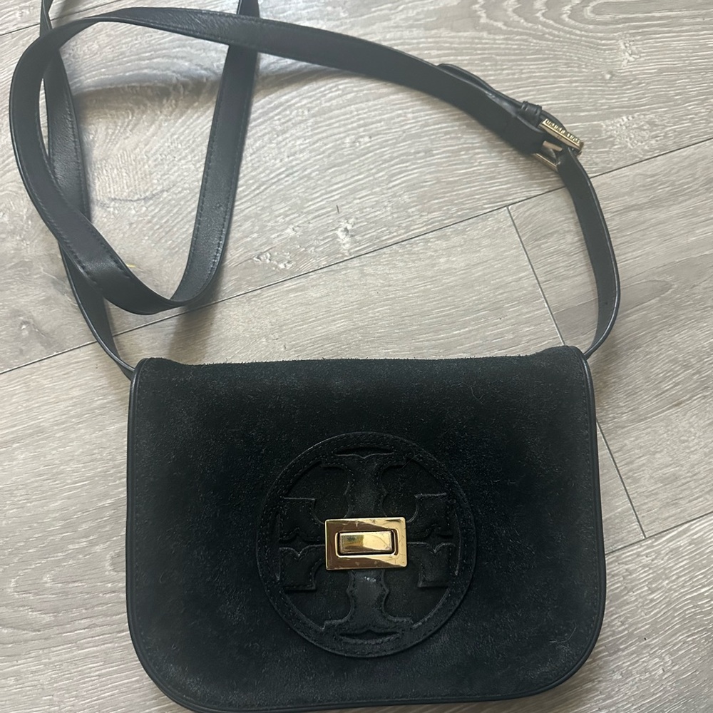 Black Suede Crossbody Bag